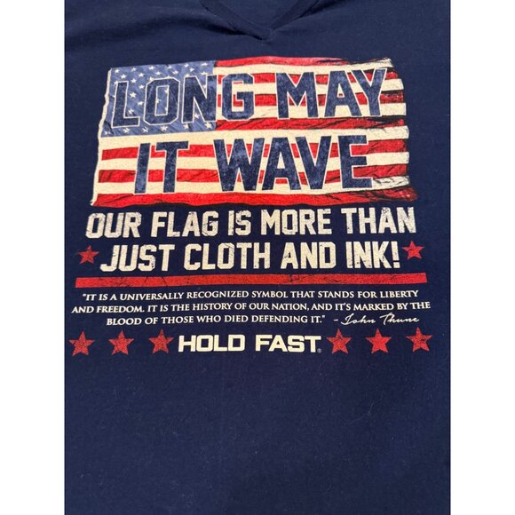 Hold Fast Patriotic "Long May It Wave" Navy Tee - Large - Picture 2 of 7